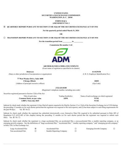 Vorschaubild Archer Daniels Midland (ADM)
 Quartalsbericht 2024-q1