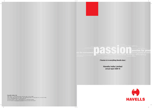 Miniature Havells India Rapport annuel 2009-2010
