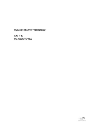 Thumbnail Mindray Financial Statement 2019