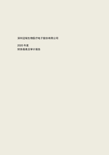 Thumbnail Mindray Financial Statement 2020