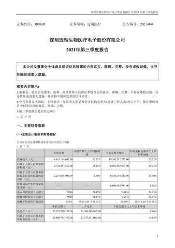 Thumbnail Mindray Quarterly Report 2021-q3