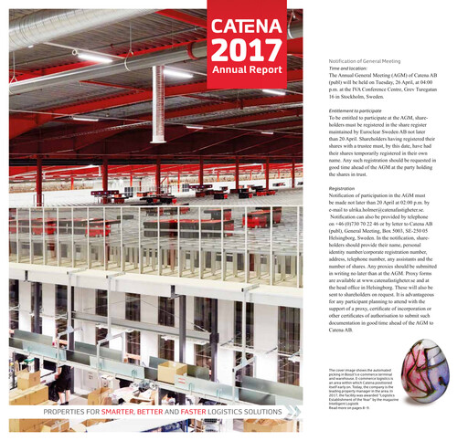 Thumbnail Catena AB Annual Report 2017