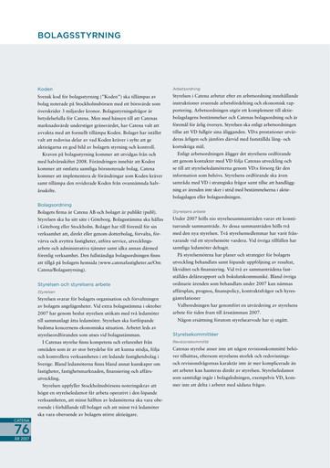 Thumbnail Catena AB Annual Report 2007