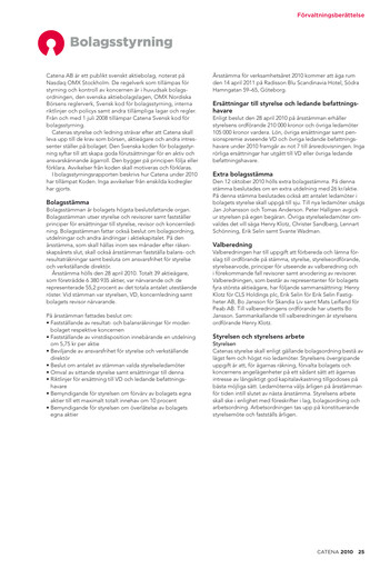 Thumbnail Catena AB Annual Report 2010