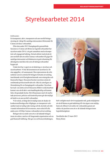 Thumbnail Catena AB Annual Report 2014