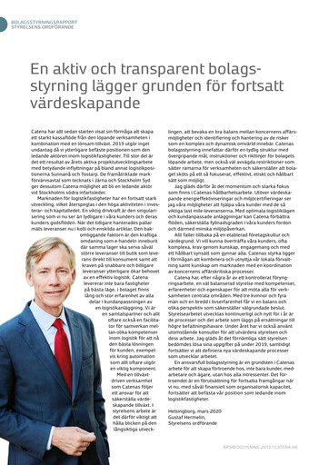 Thumbnail Catena AB Annual Report 2019