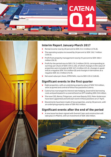 Vorschaubild Catena AB Quartalsbericht 2017-q1