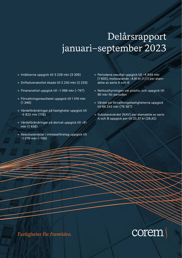 Thumbnail Corem Property Group AB Quarterly Report 2023-q3