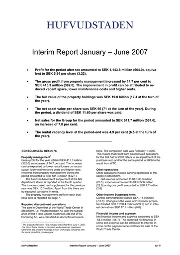 Thumbnail Hufvudstaden AB Half-year Report 2007-h1