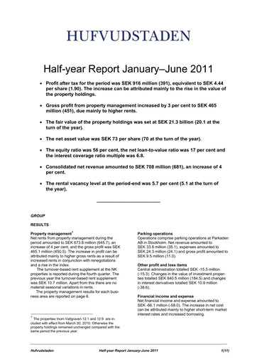 Thumbnail Hufvudstaden AB Half-year Report 2011-h1