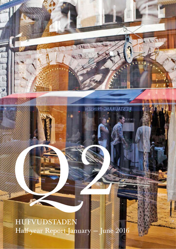 Thumbnail Hufvudstaden AB Half-year Report 2016-h1