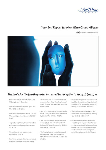 Thumbnail New Wave Group Quarterly Report 2005-q4