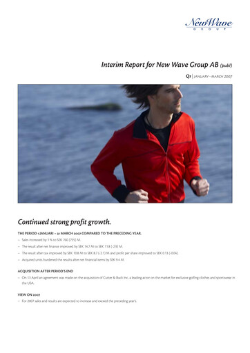 Thumbnail New Wave Group Quarterly Report 2007-q1