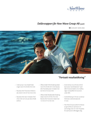 Thumbnail New Wave Group Quarterly Report 2004-q1