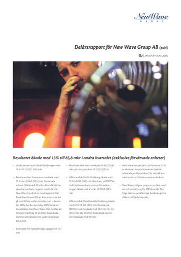Thumbnail New Wave Group Quarterly Report 2005-q2