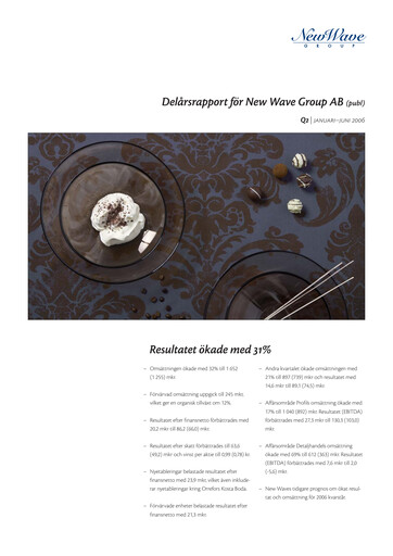 Thumbnail New Wave Group Quarterly Report 2006-q2