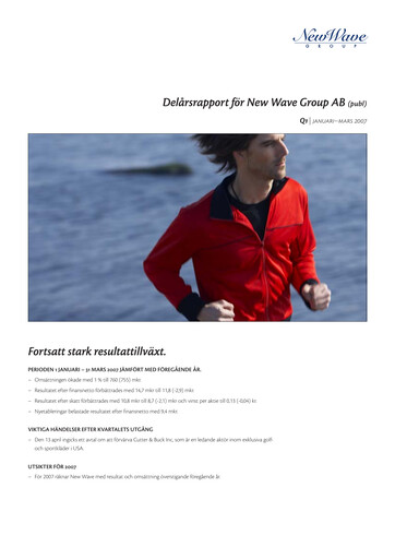 Thumbnail New Wave Group Quarterly Report 2007-q1