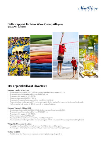 Thumbnail New Wave Group Quarterly Report 2008-q2