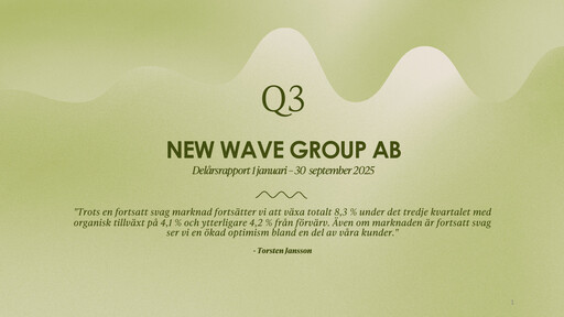Thumbnail New Wave Group Quarterly Report 2025-q3