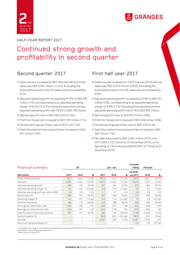 Thumbnail Gränges Half-year Report 2017-h1