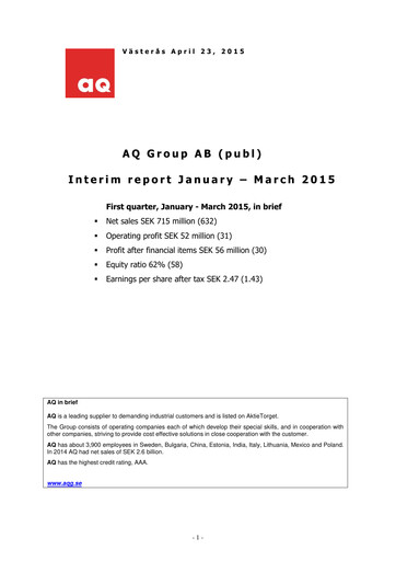 Thumbnail AQ Group Quarterly Report 2015-q1