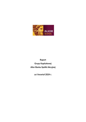 Thumbnail Alior Bank S.A. Quarterly Report 2024-q1