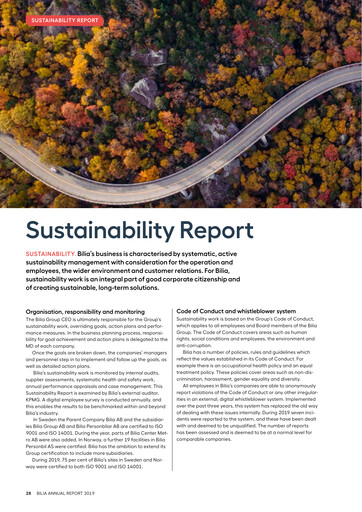 Thumbnail Bilia AB Sustainability Report 2019