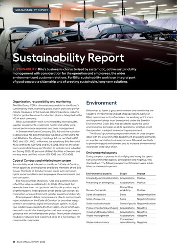 Thumbnail Bilia AB Sustainability Report 2020
