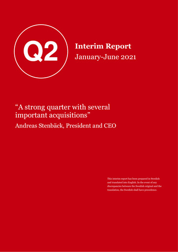 Miniature Volati AB Rapport trimestriel 2021-q2