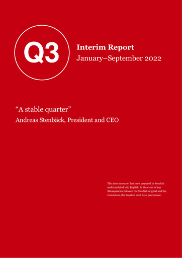 Miniature Volati AB Rapport trimestriel 2022-q3