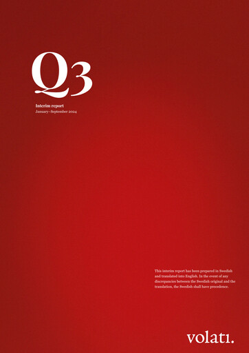 Miniature Volati AB Rapport trimestriel 2024-q3