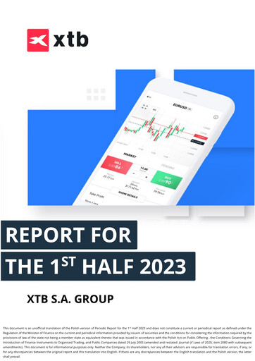 Miniature XTB S.A. Rapport semestriel 2023-h1