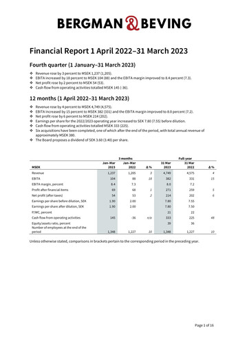 Vorschaubild Bergman & Beving Finanzbericht 2022-2023