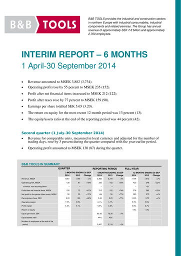 Vorschaubild Bergman & Beving Halbjahresbericht 2014-h1