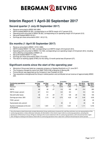 Vorschaubild Bergman & Beving Halbjahresbericht 2017-h1