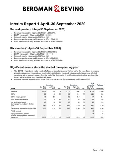 Vorschaubild Bergman & Beving Halbjahresbericht 2020-h1