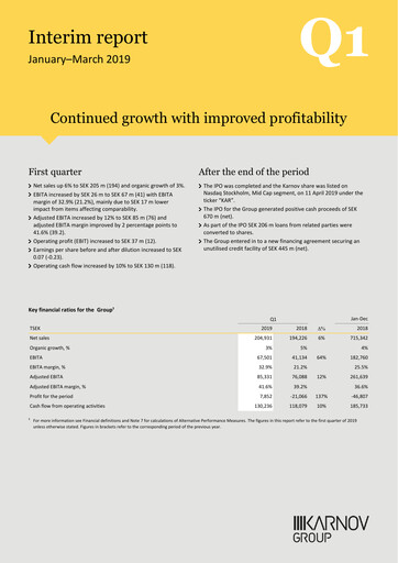 Thumbnail Karnov Group Quarterly Report 2019-q1