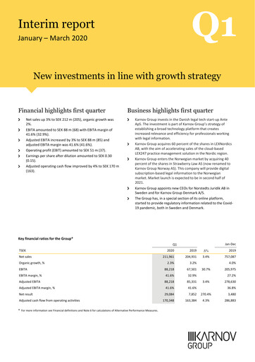 Thumbnail Karnov Group Quarterly Report 2020-q1