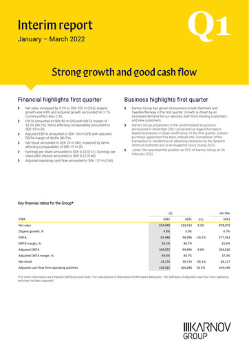 Thumbnail Karnov Group Quarterly Report 2022-q1