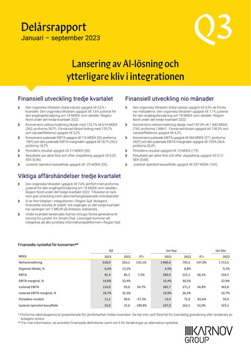 Thumbnail Karnov Group Quarterly Report 2023-q3