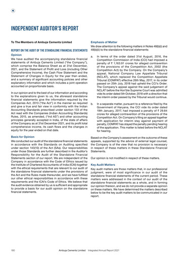 Miniature Ambuja Cements
 Bilan financier 2021