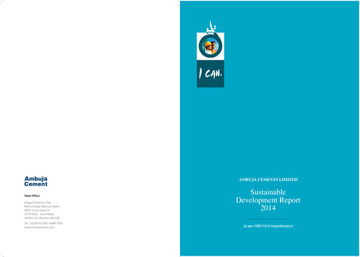 Thumbnail Ambuja Cements
 Sustainability Report 2014