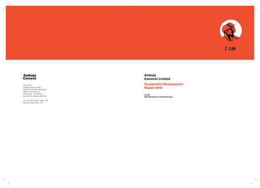 Thumbnail Ambuja Cements
 Sustainability Report 2016