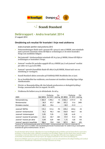 Thumbnail Scandi Standard AB Quarterly Report 2014-q2
