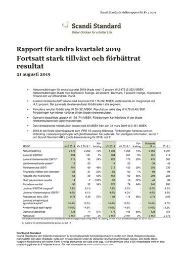 Thumbnail Scandi Standard AB Quarterly Report 2019-q2