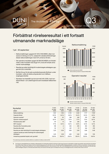 Thumbnail Duni AB Quarterly Report 2025-q3