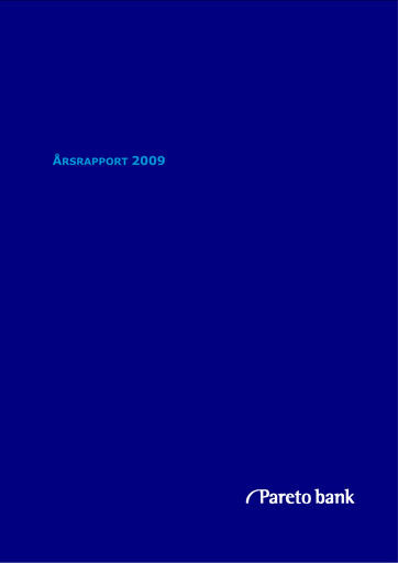 Thumbnail Pareto Bank Annual Report 2009