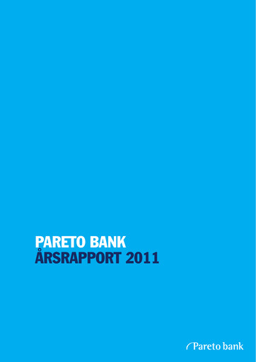 Thumbnail Pareto Bank Annual Report 2011