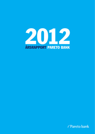 Thumbnail Pareto Bank Annual Report 2012