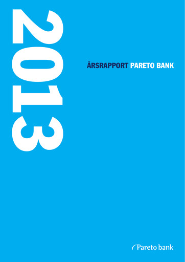 Thumbnail Pareto Bank Annual Report 2013